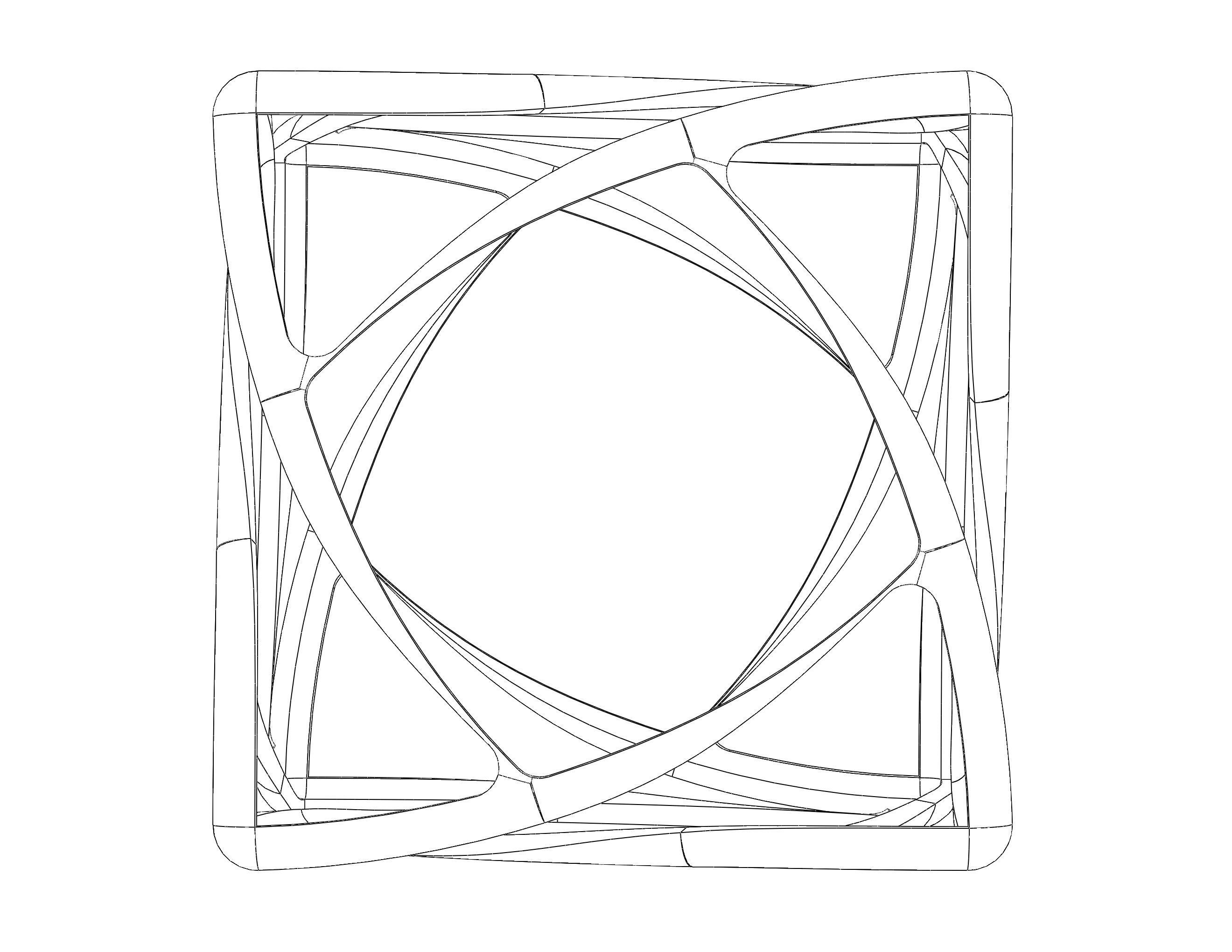 Wireframe Shape Geometric Complex Cube 3D print model_22