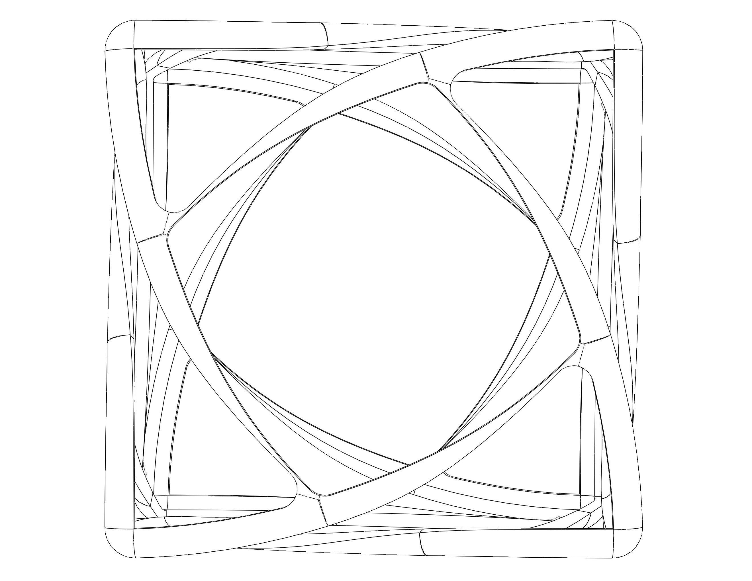 Wireframe Shape Geometric Complex Cube 3D print model_14