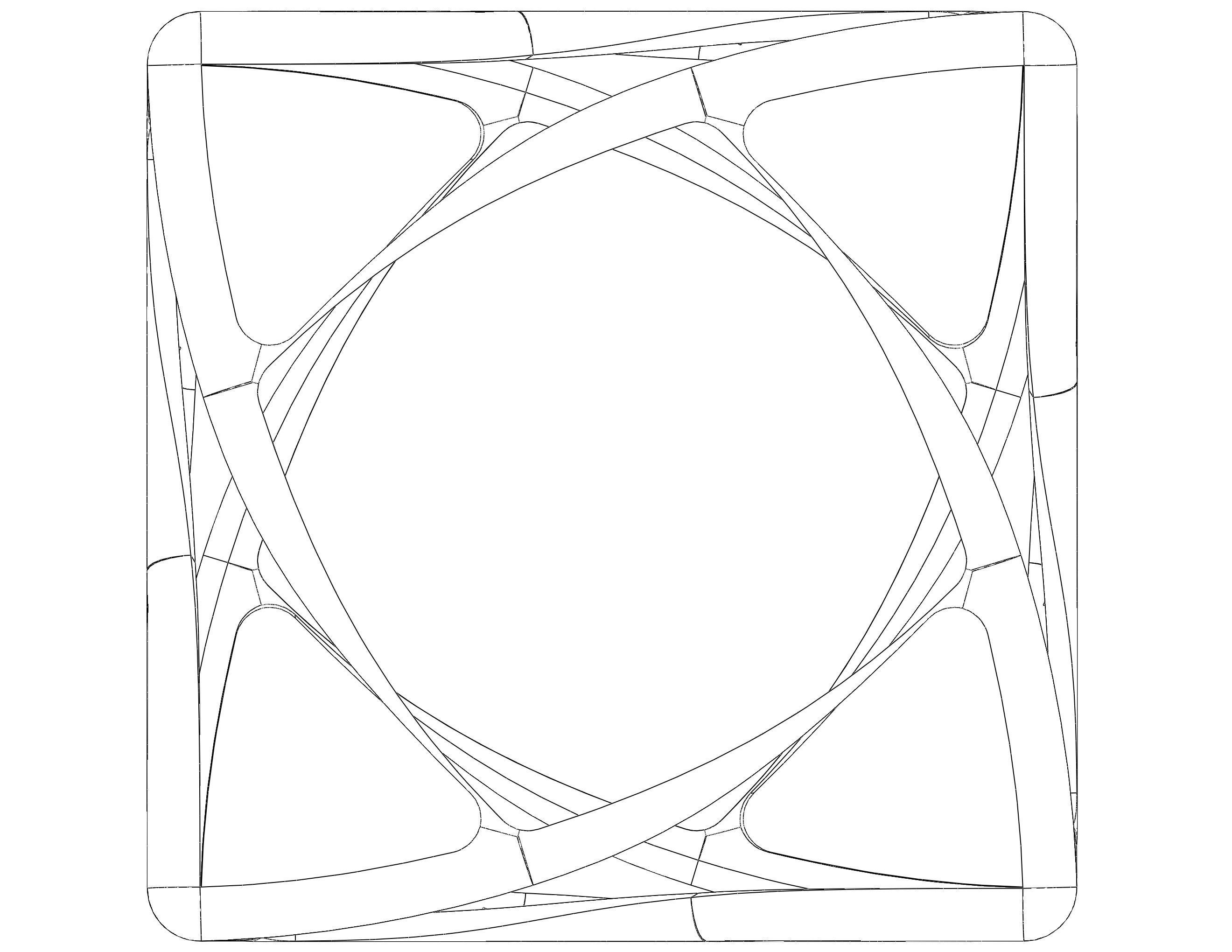 Wireframe Shape Geometric Complex Cube 3D print model_30