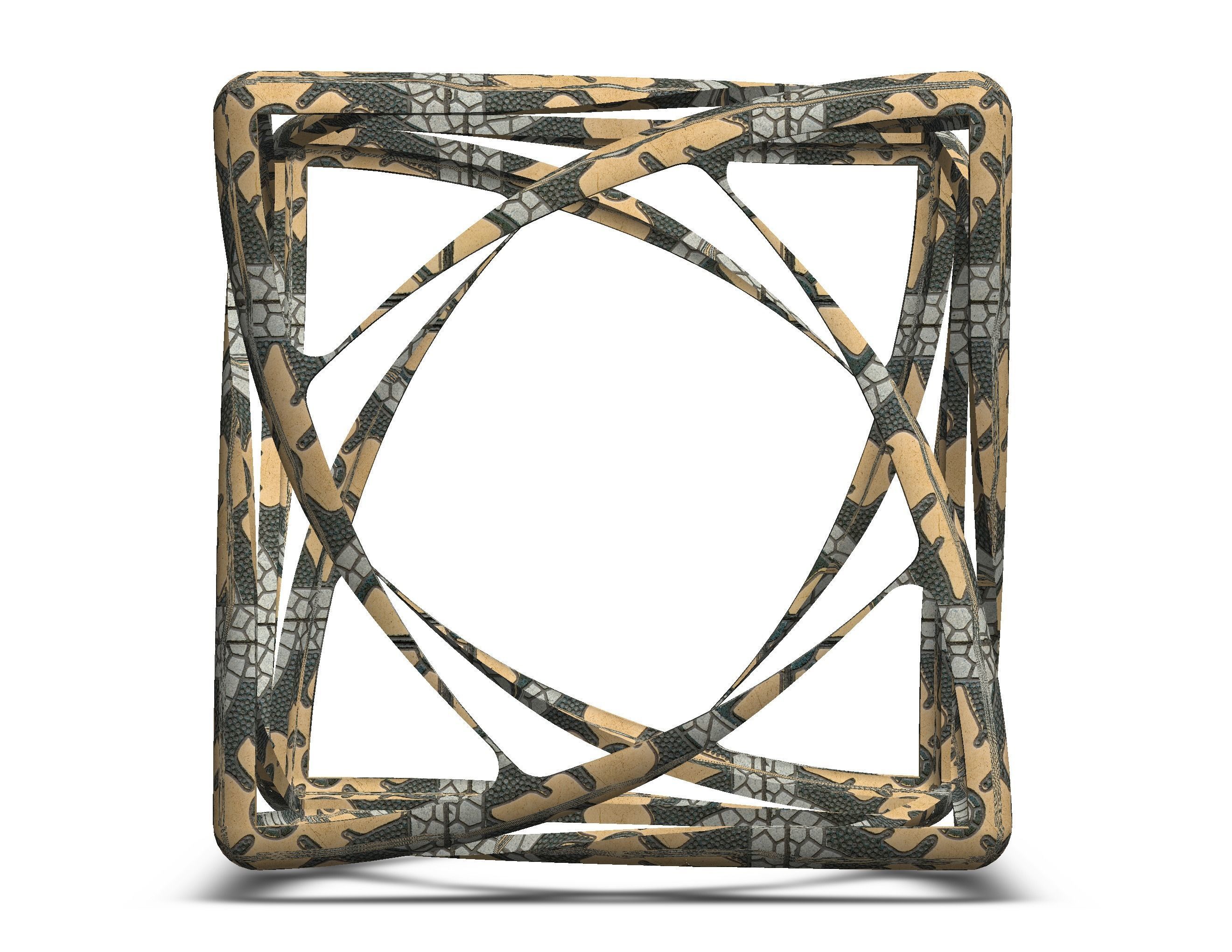 Wireframe Shape Geometric Complex Cube 3D print model_25