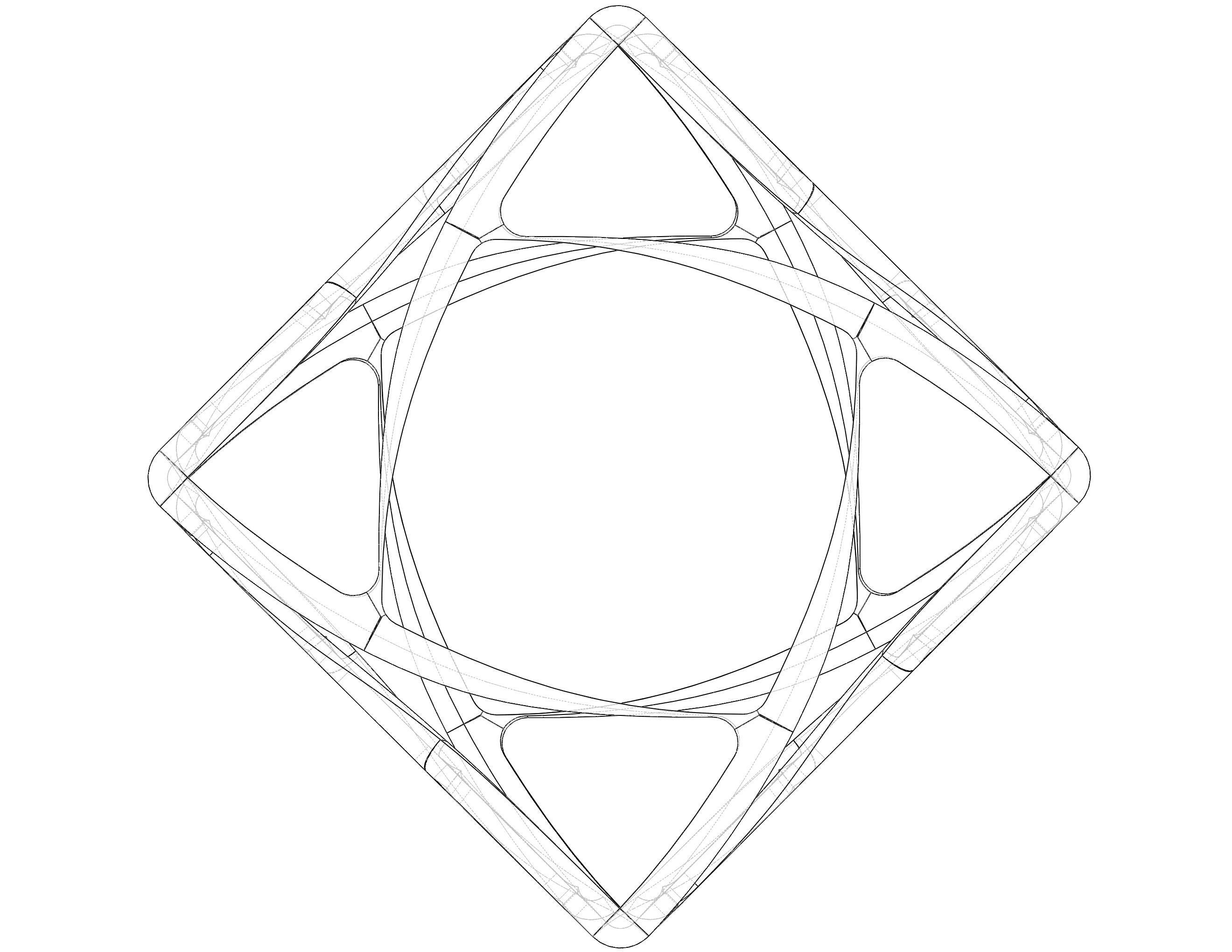 Wireframe Shape Geometric Complex Cube 3D print model_39