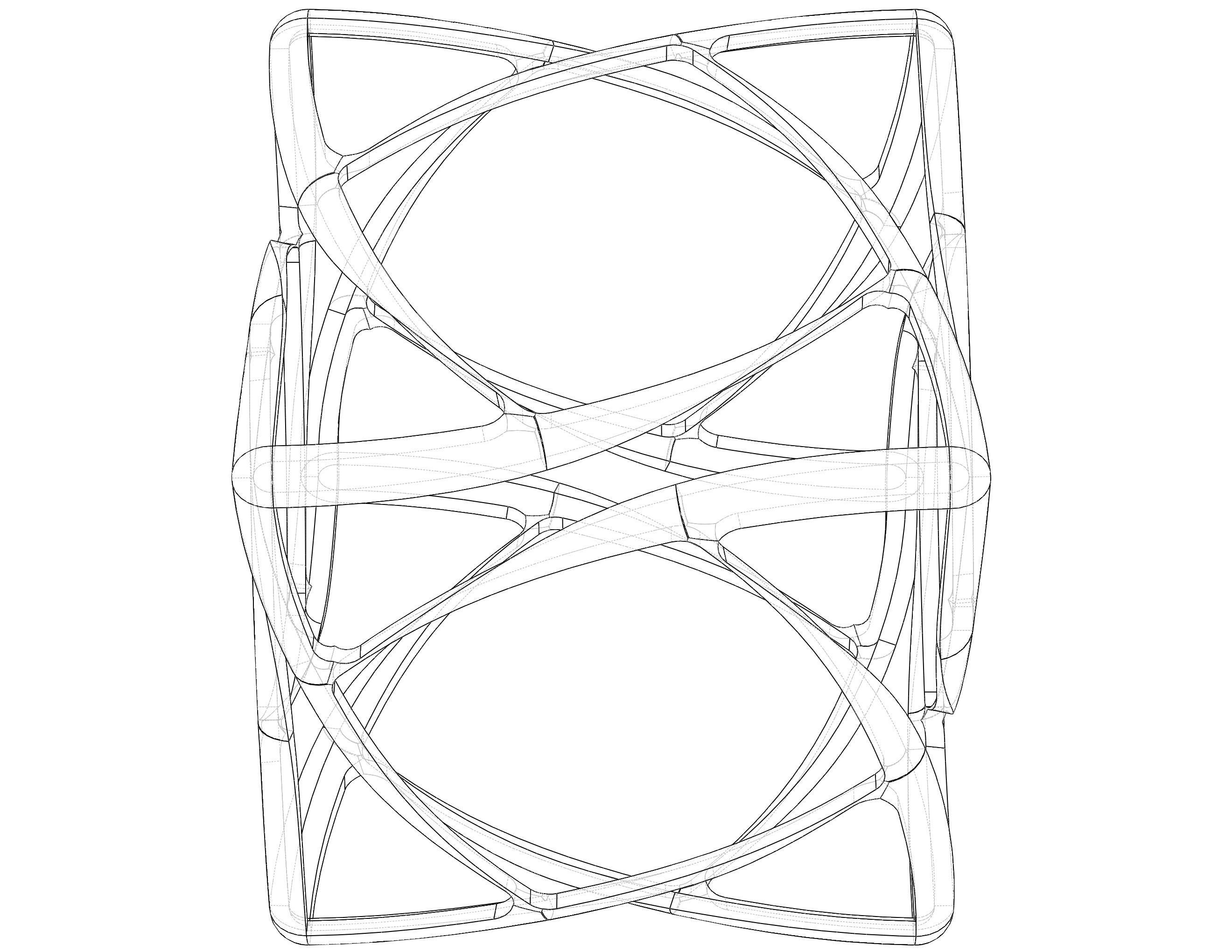 Wireframe Shape Geometric Complex Cube 3D print model_19