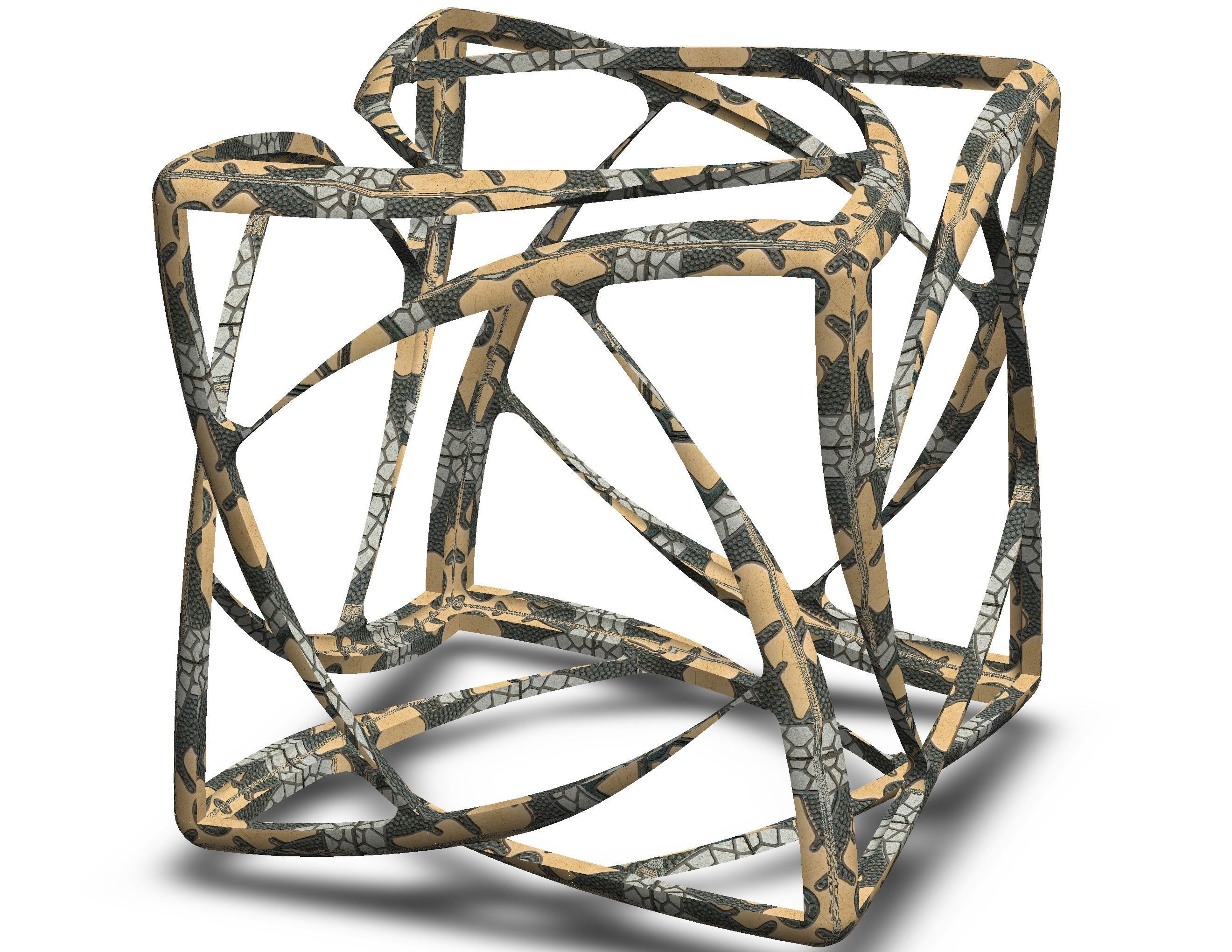 Wireframe Shape Geometric Complex Cube 3D print model_5
