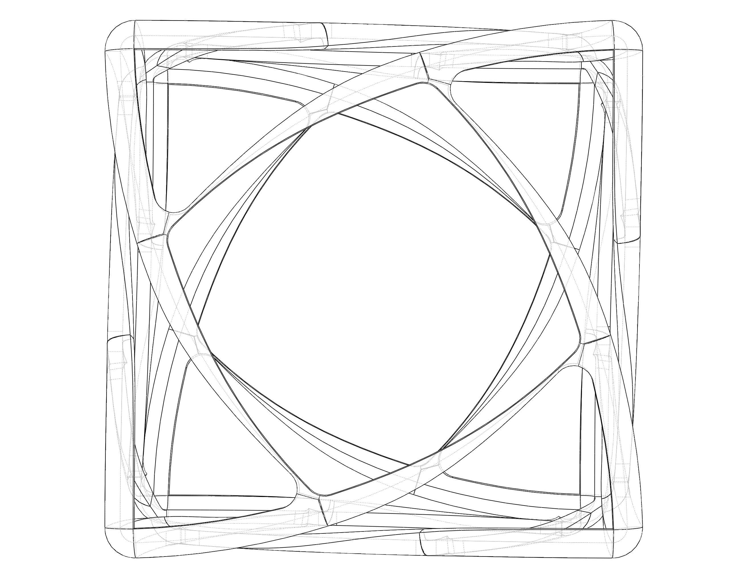 Wireframe Shape Geometric Complex Cube 3D print model_15