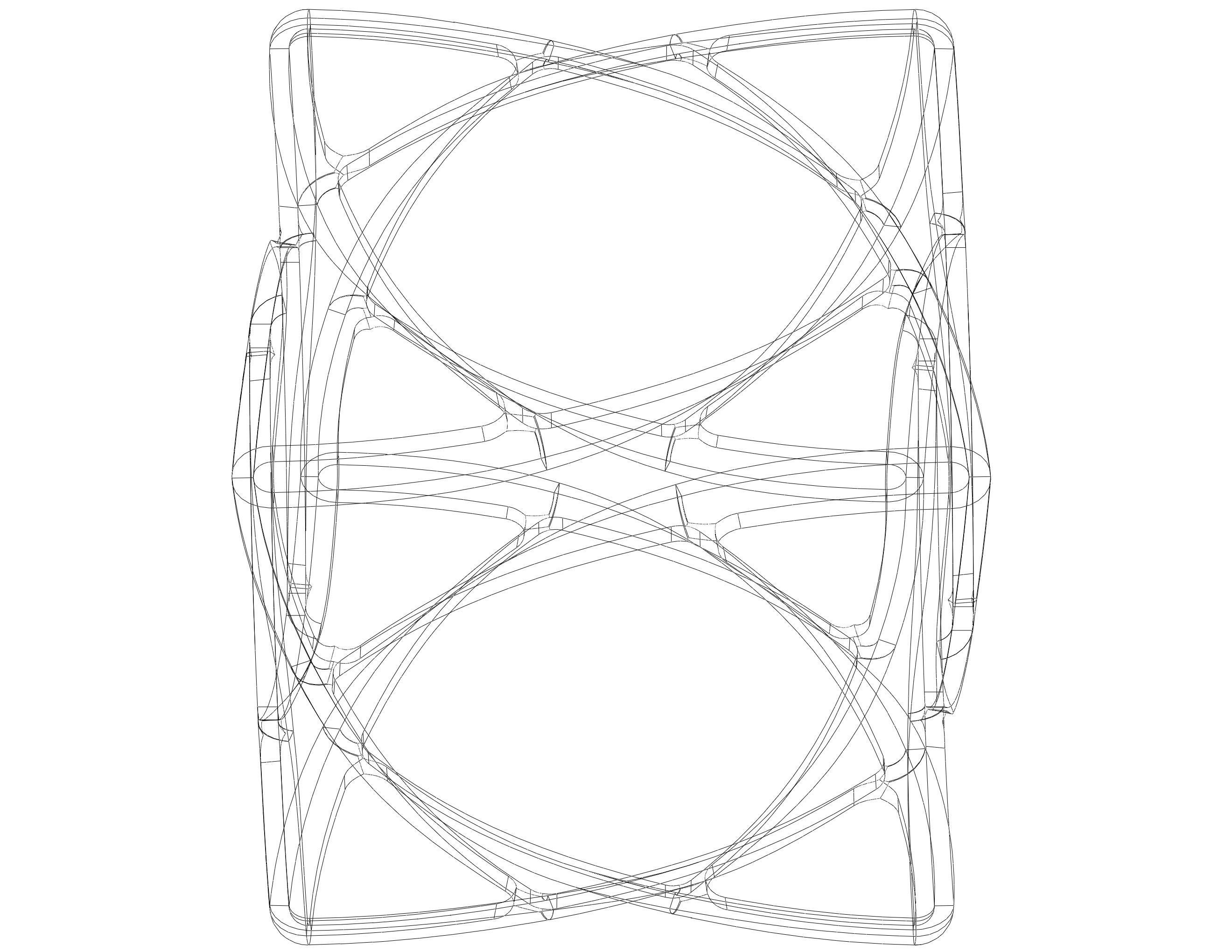 Wireframe Shape Geometric Complex Cube 3D print model_20