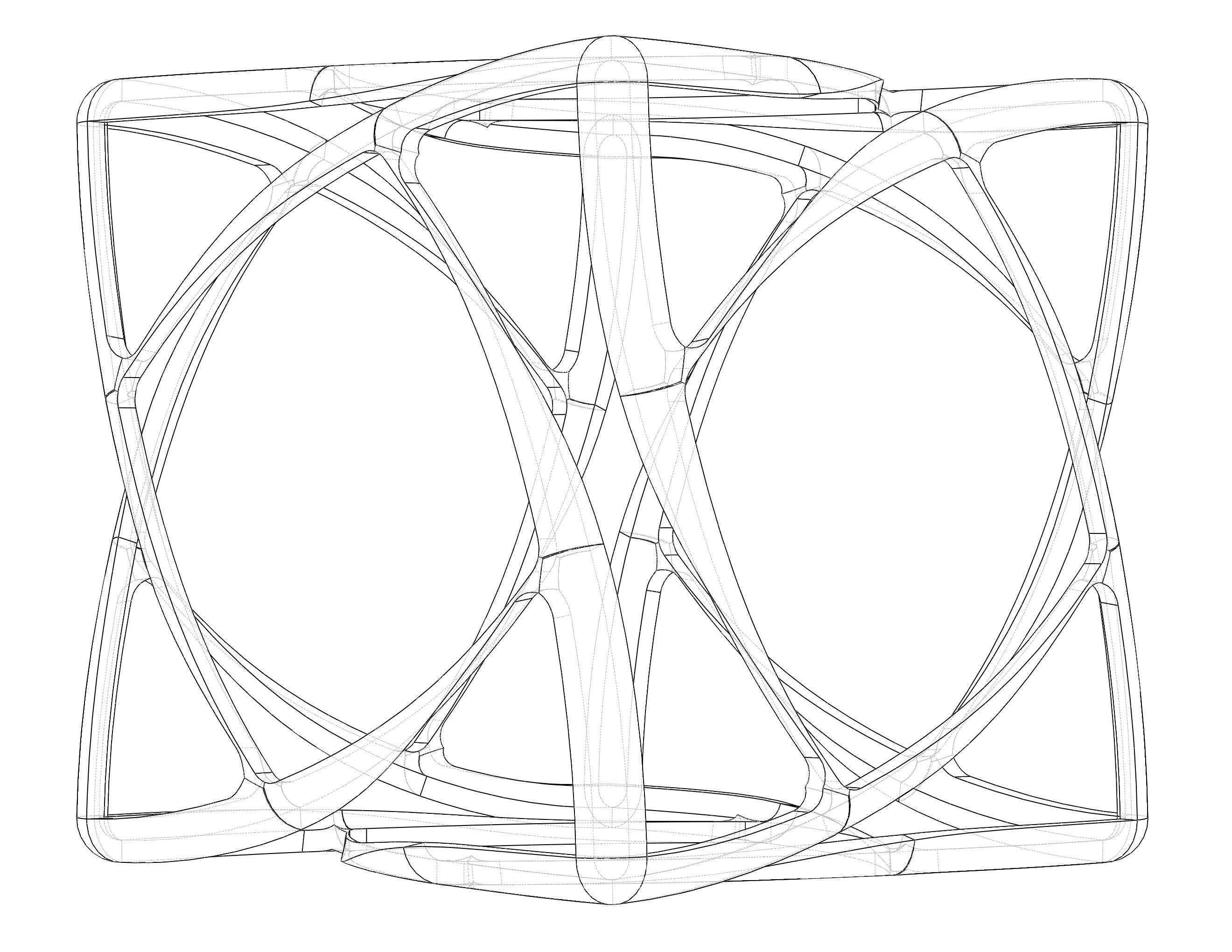 Wireframe Shape Geometric Complex Cube 3D print model_27