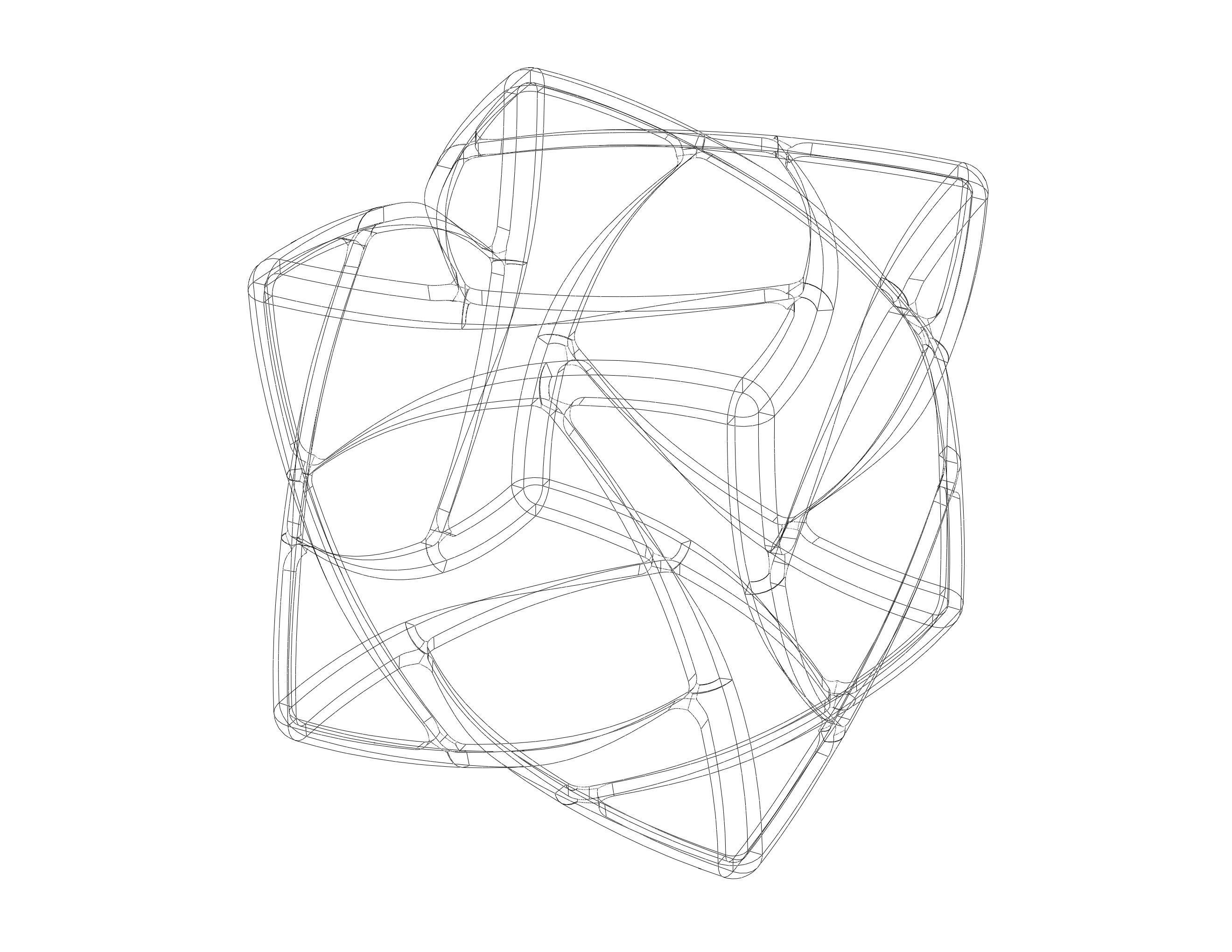 Wireframe Shape Geometric Complex Cube 3D print model_12