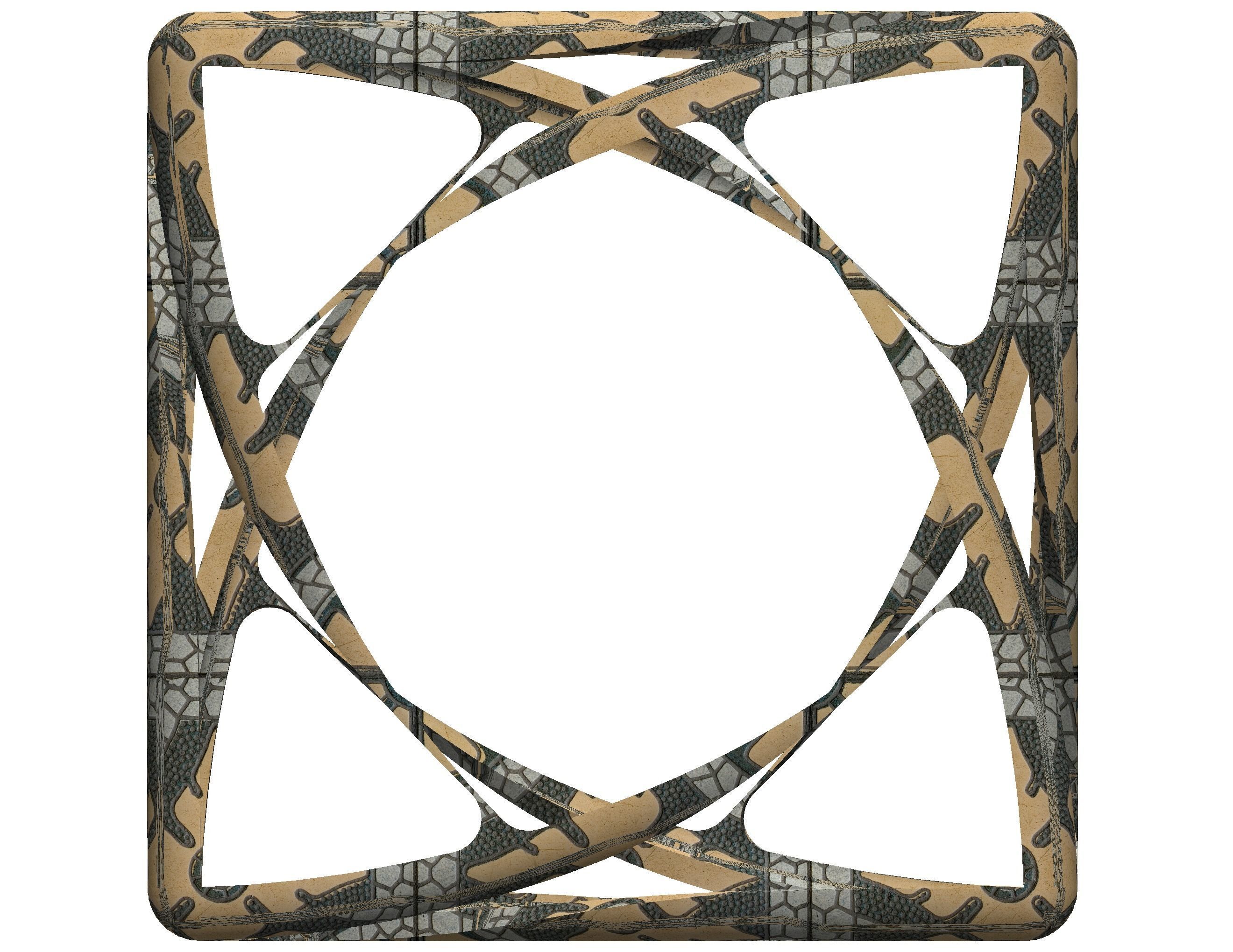 Wireframe Shape Geometric Complex Cube 3D print model_33