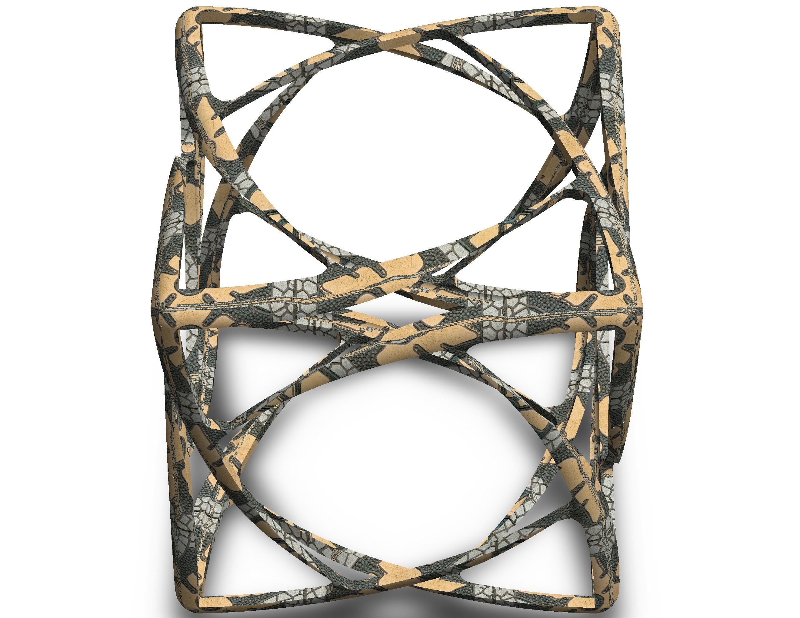 Wireframe Shape Geometric Complex Cube 3D print model_21