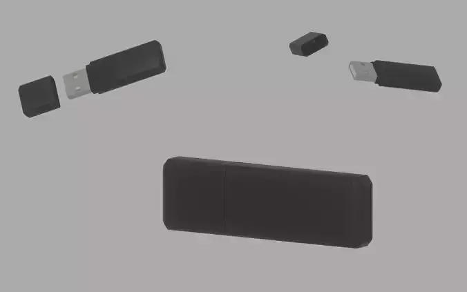 Usb Flash Drive Low-poly 3D model