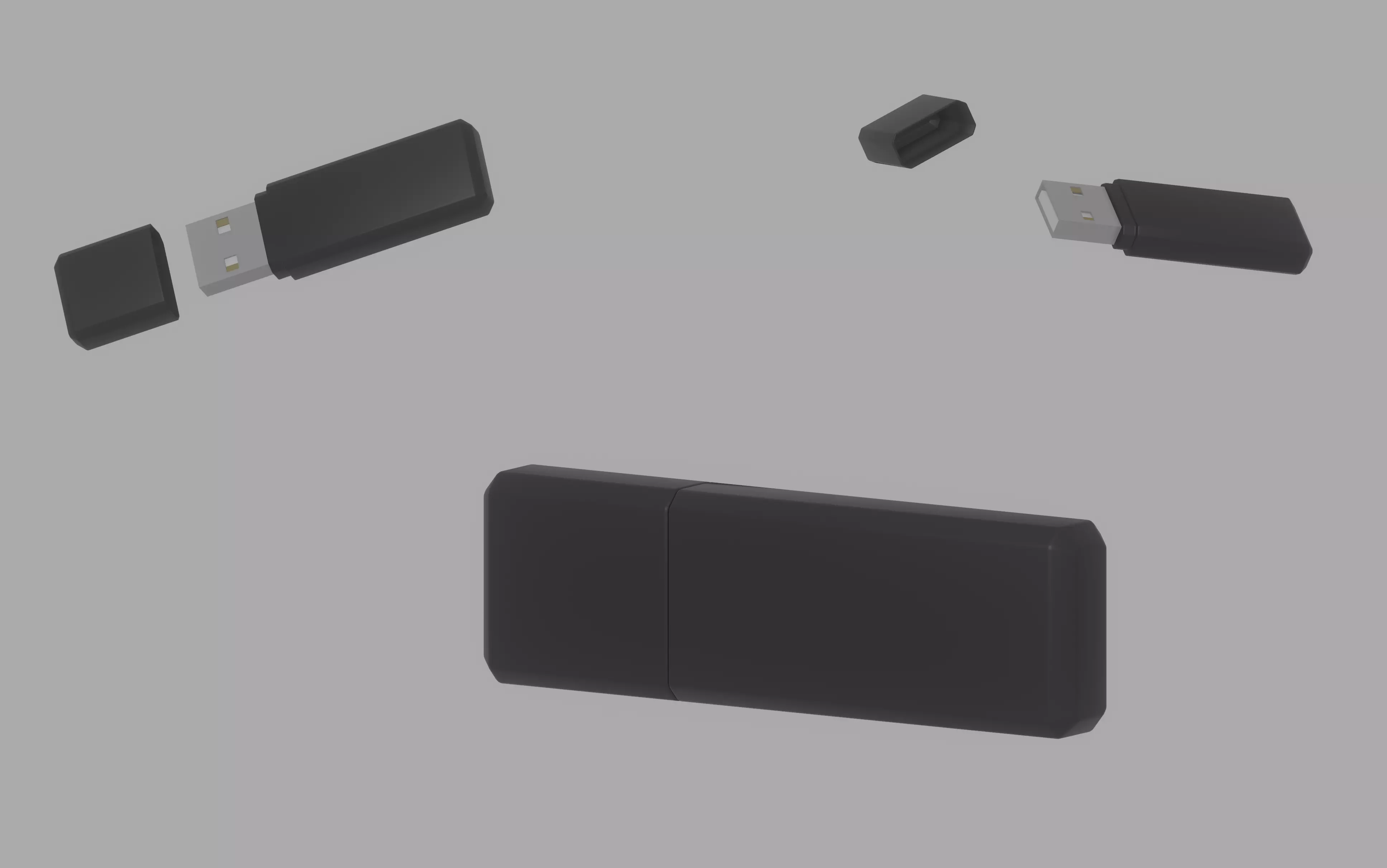 Usb Flash Drive Low-poly 3D model_0
