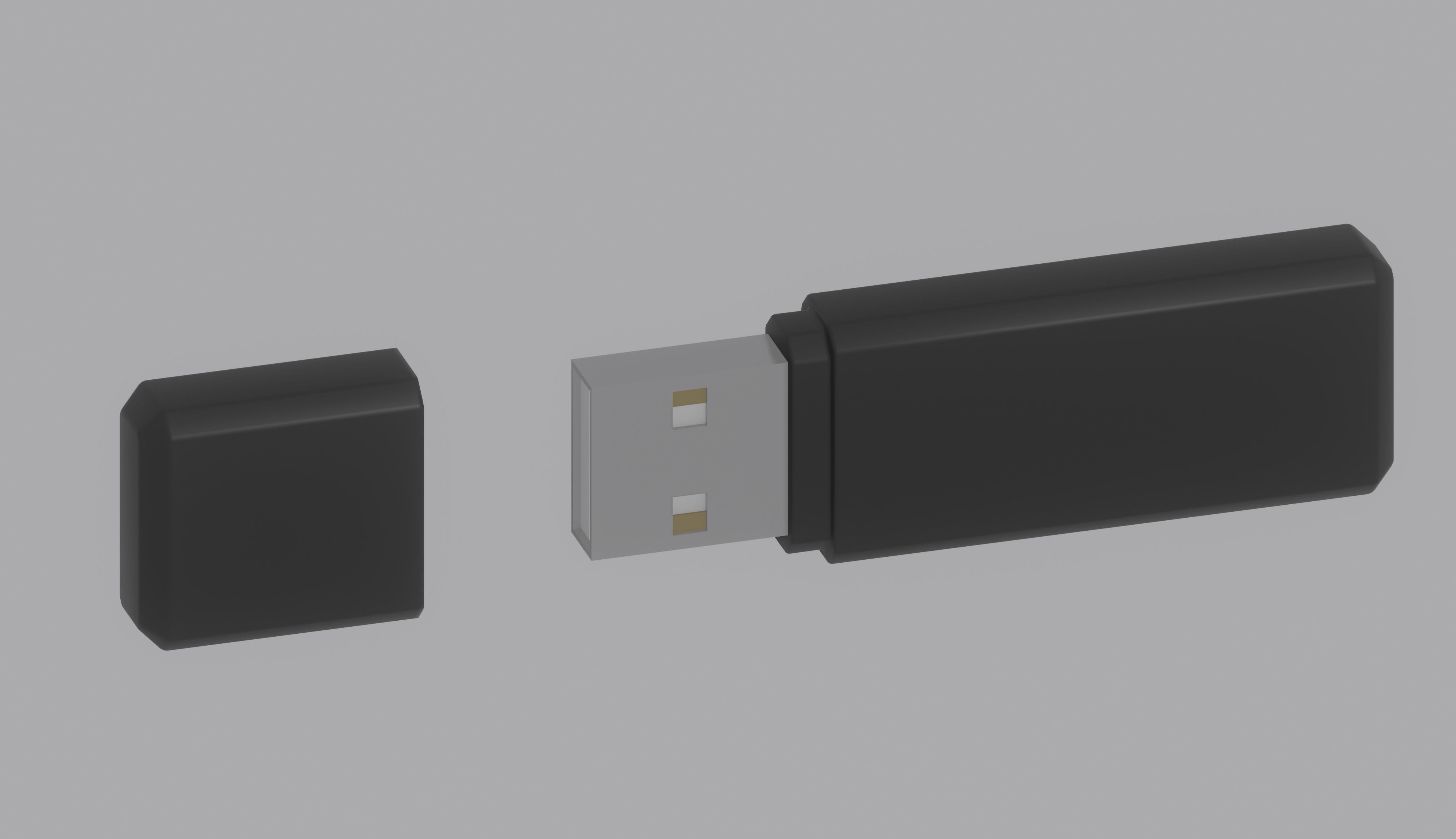 Usb Flash Drive Low-poly 3D model_6