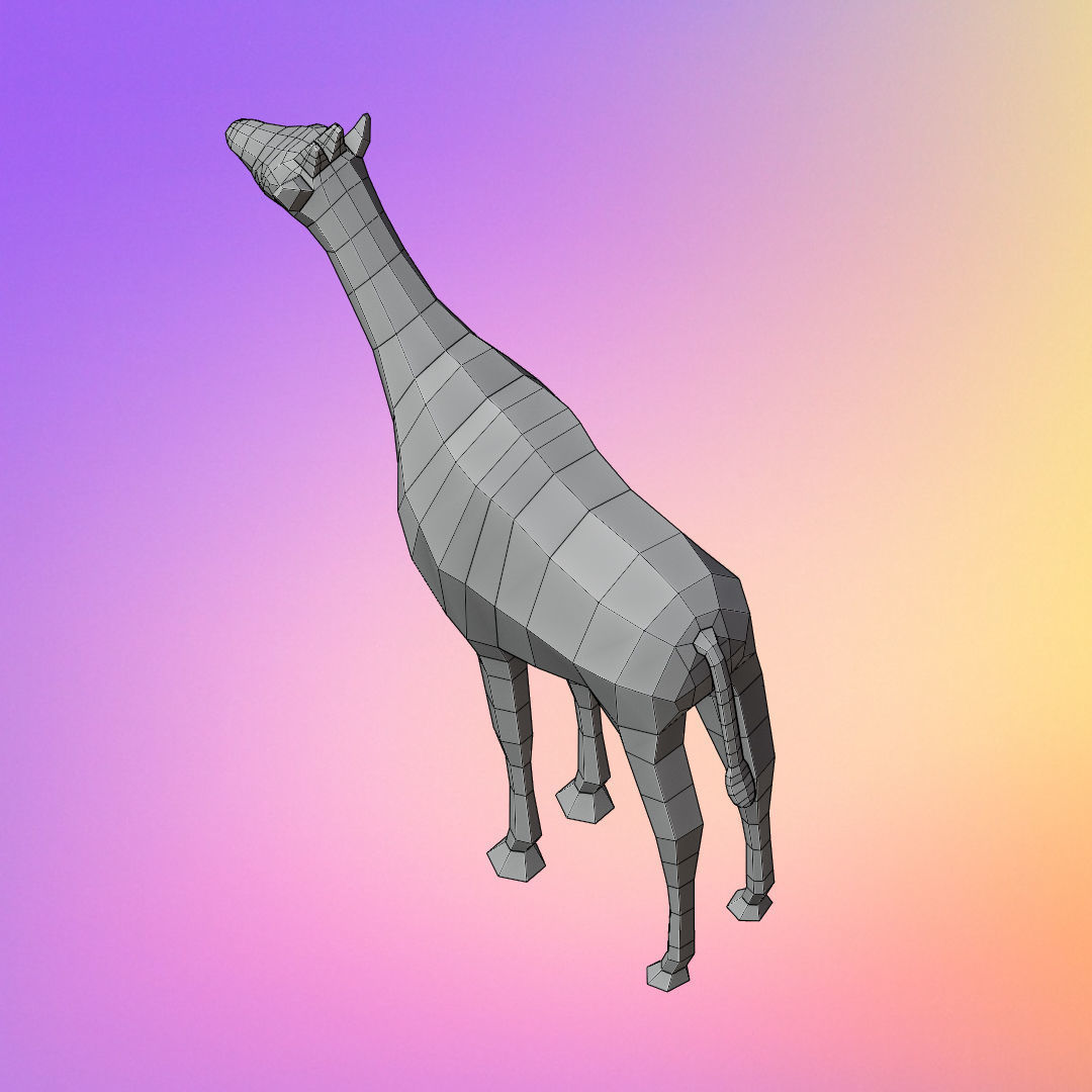 Low poly giraffe Low-poly 3D model_5