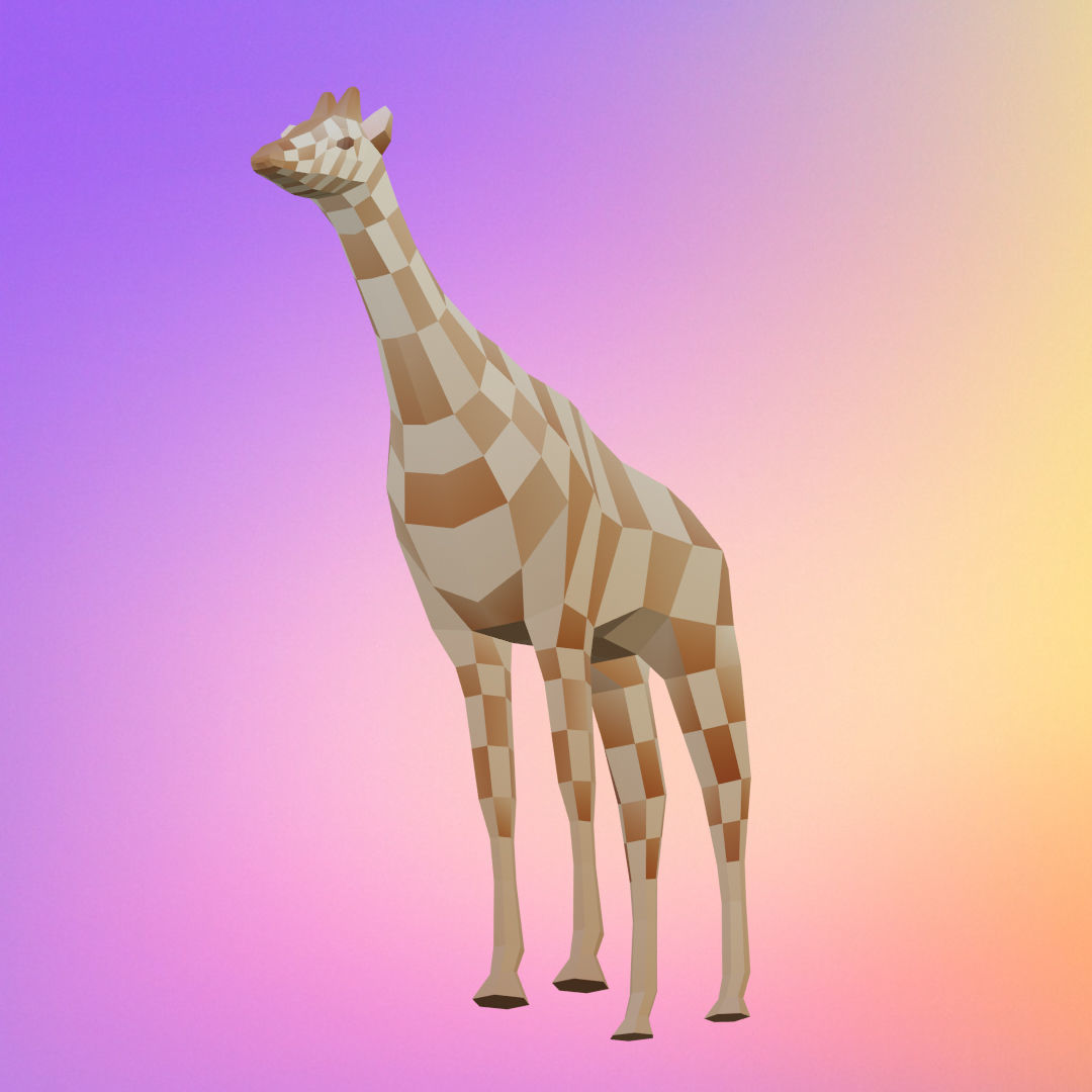 Low poly giraffe Low-poly 3D model_3