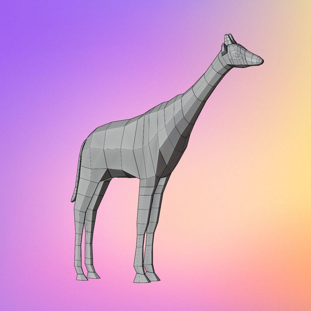 Low poly giraffe Low-poly 3D model_7