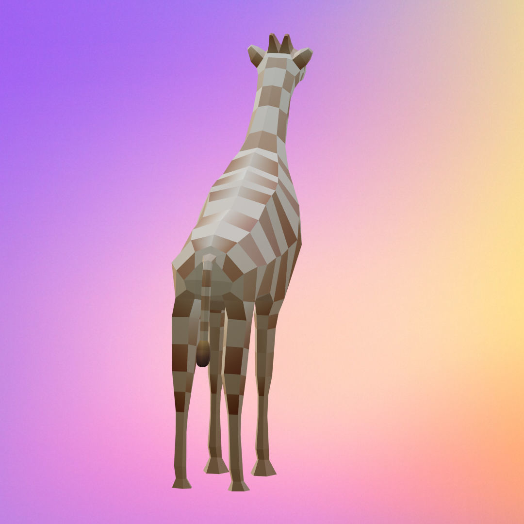Low poly giraffe Low-poly 3D model_4