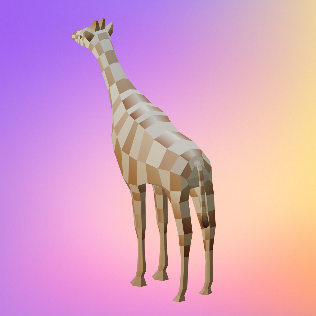 Low poly giraffe Low-poly 3D model_2