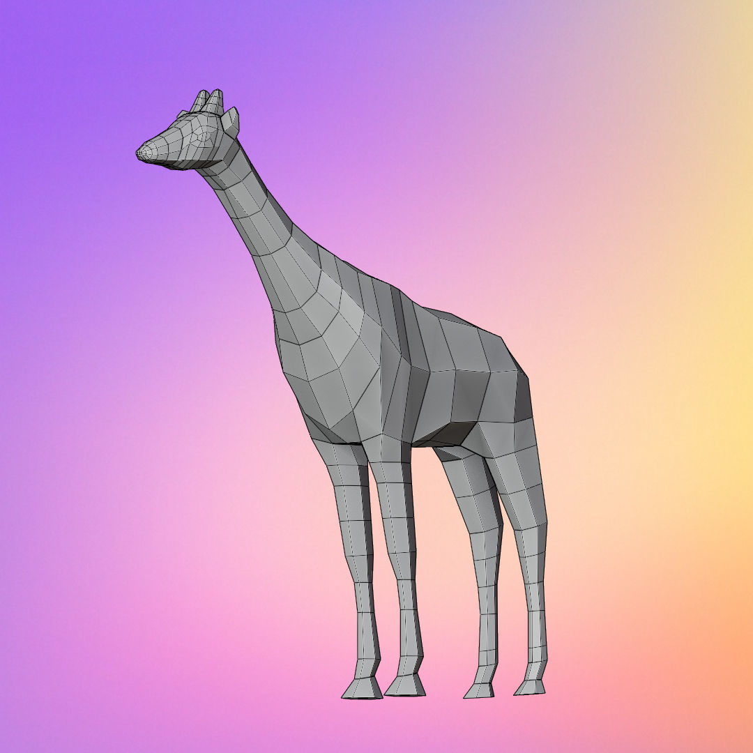 Low poly giraffe Low-poly 3D model_6