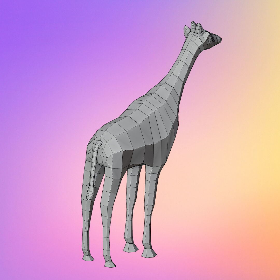 Low poly giraffe Low-poly 3D model_8