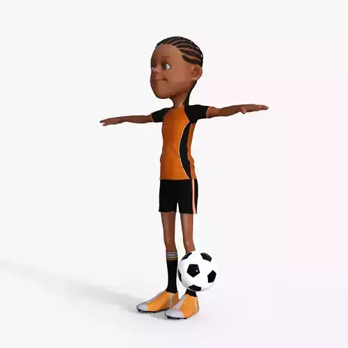Cartoon Footballer Rigged 3D model