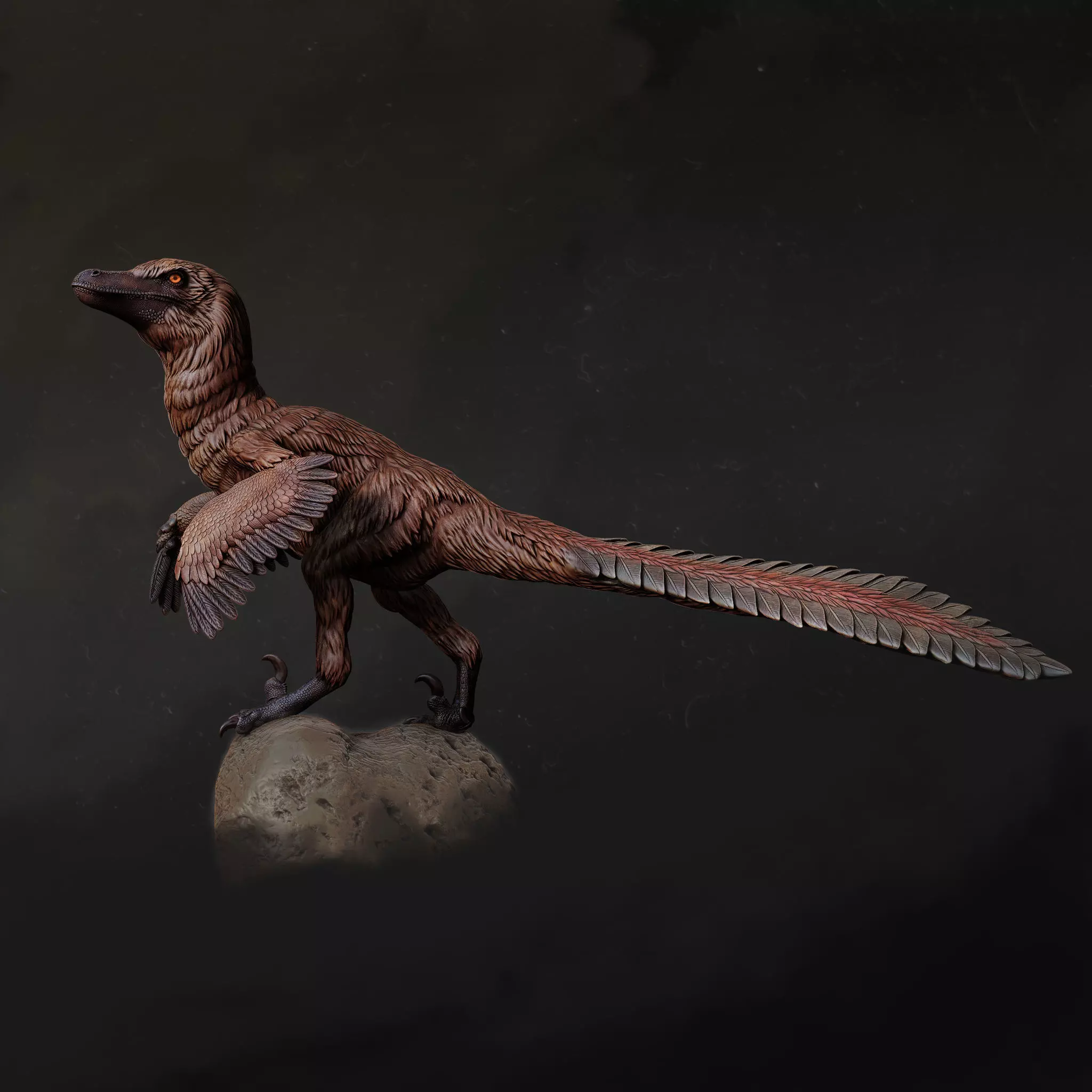 Velociraptor looking 1-20 FREE model pre-supported Free 3D print model