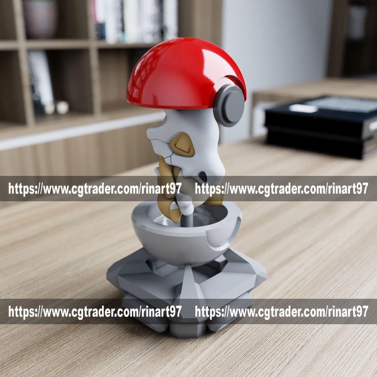 Cubone in the pokeball from Pokemon 3D print model_8