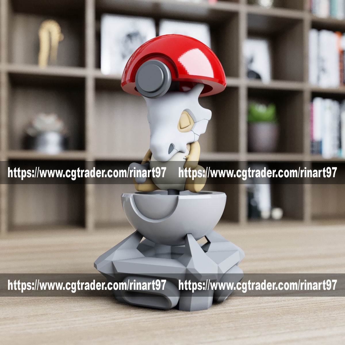 Cubone in the pokeball from Pokemon 3D print model_5