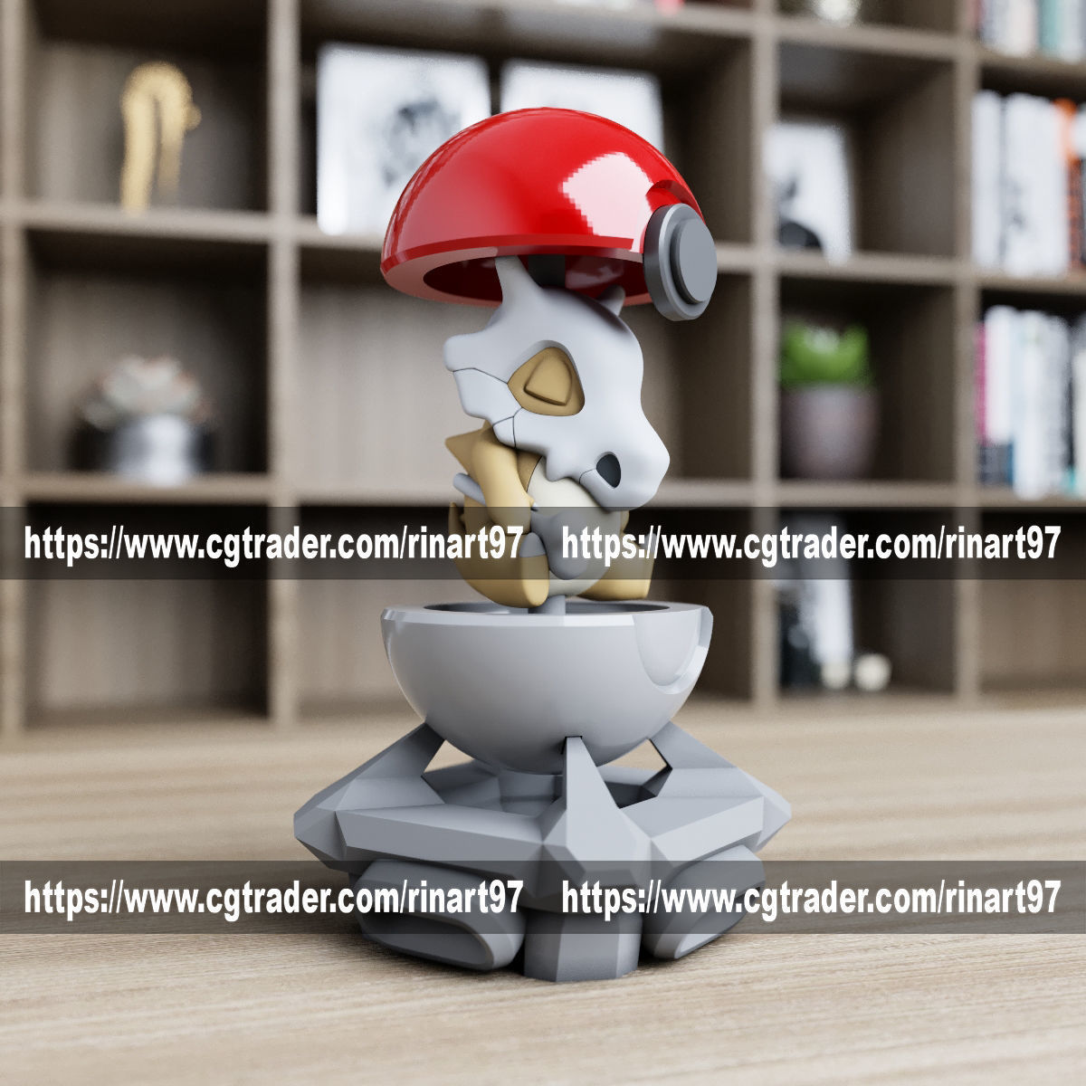 Cubone in the pokeball from Pokemon 3D print model_2