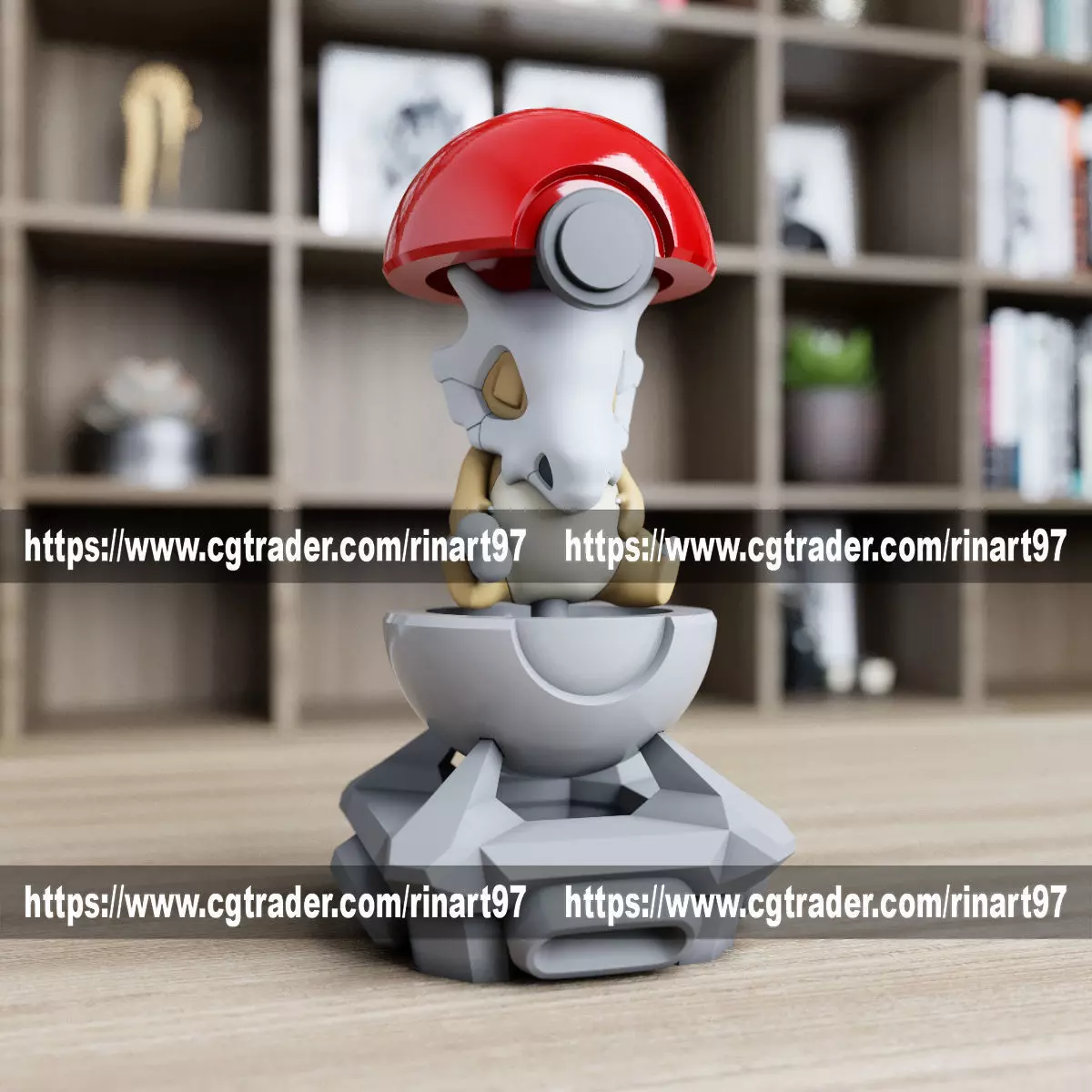 Cubone in the pokeball from Pokemon 3D print model_0