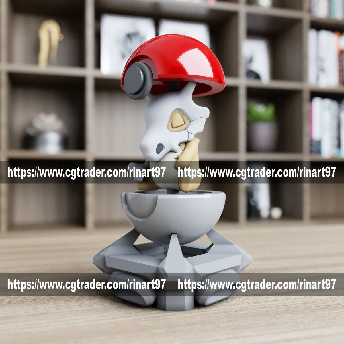 Cubone in the pokeball from Pokemon 3D print model_6