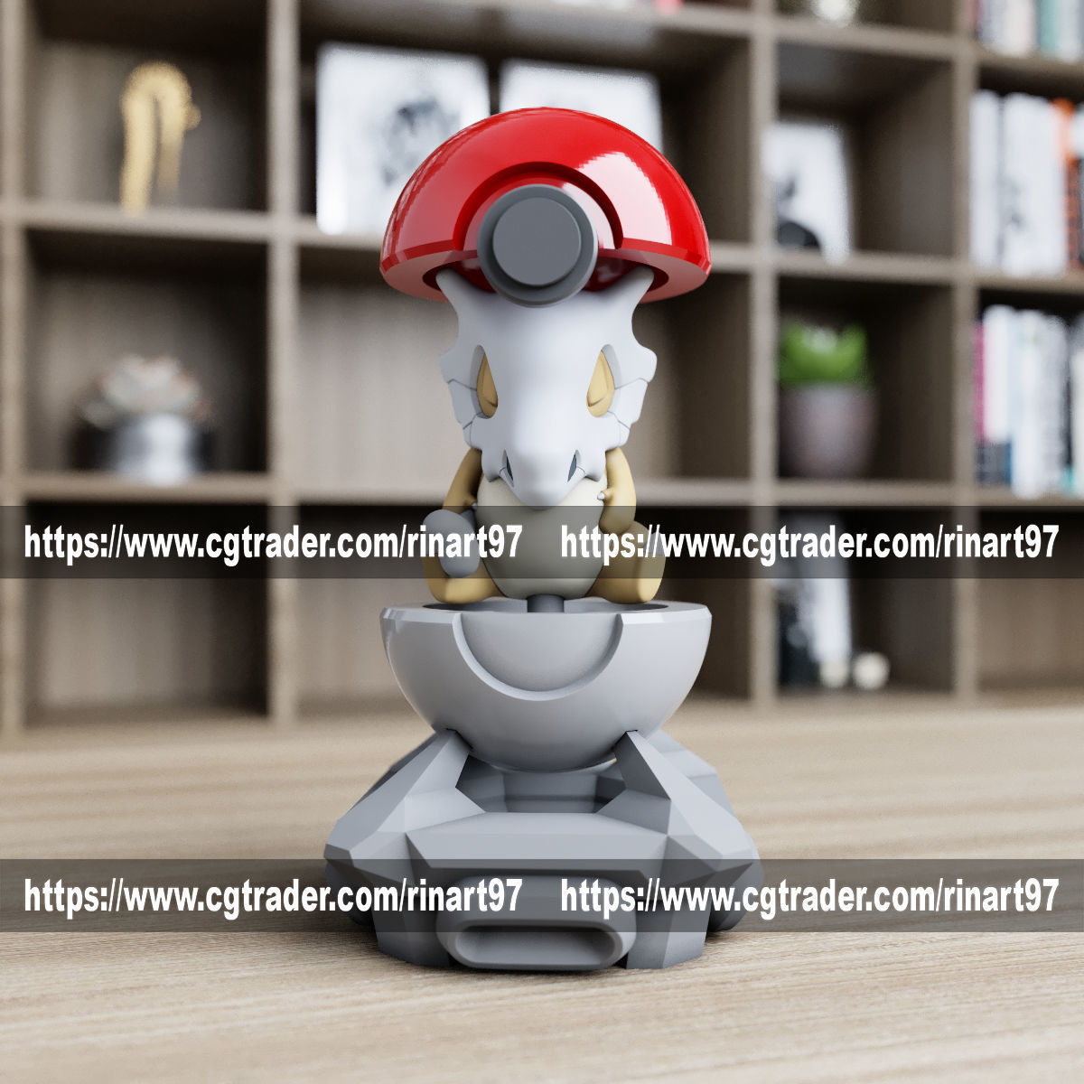 Cubone in the pokeball from Pokemon 3D print model_4