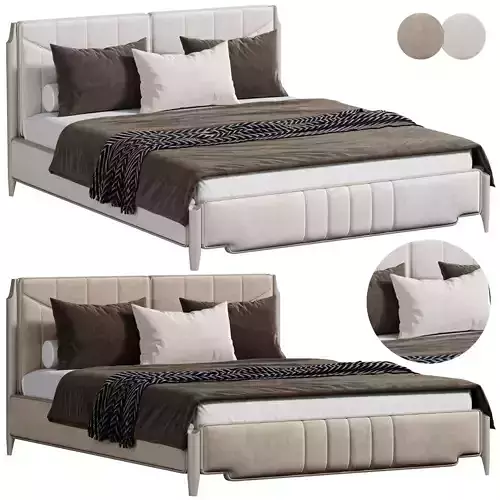 AMES BEIGE DOUBLE BED by artemest