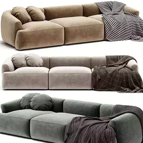 Divano Componibile 3 Posti in Boucle Sofia