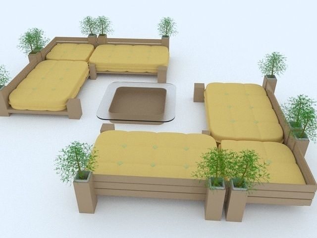 sofa room set design 3D model