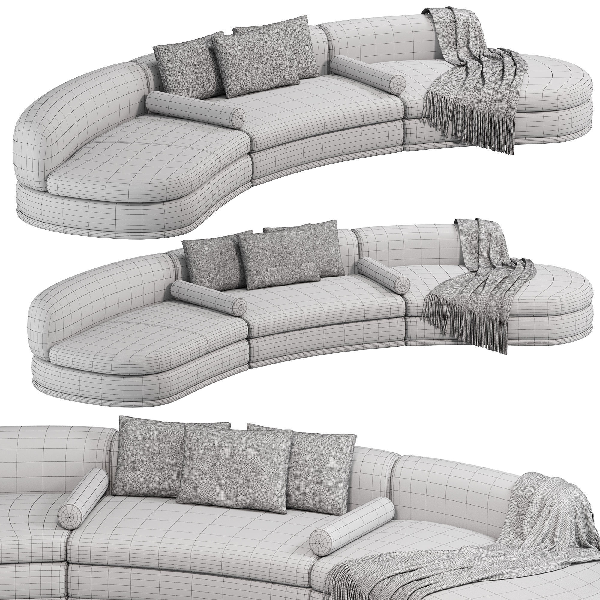 Piaf Sofa by Baxter 3D model_2