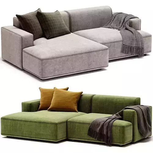 Divano Angolare 3 Posti In  Velluto A Coste Melva