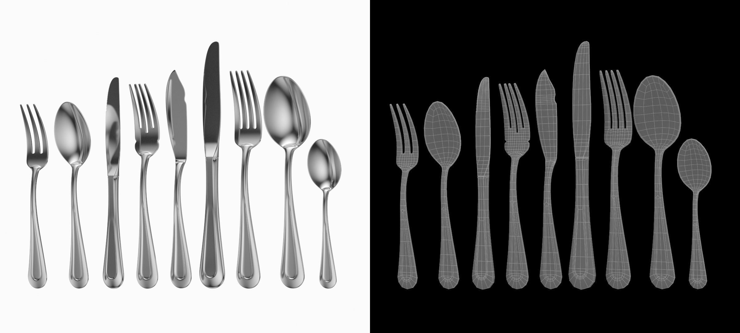 Classic Cutlery Set of 9 Pieces COLLECTION 3D model_13