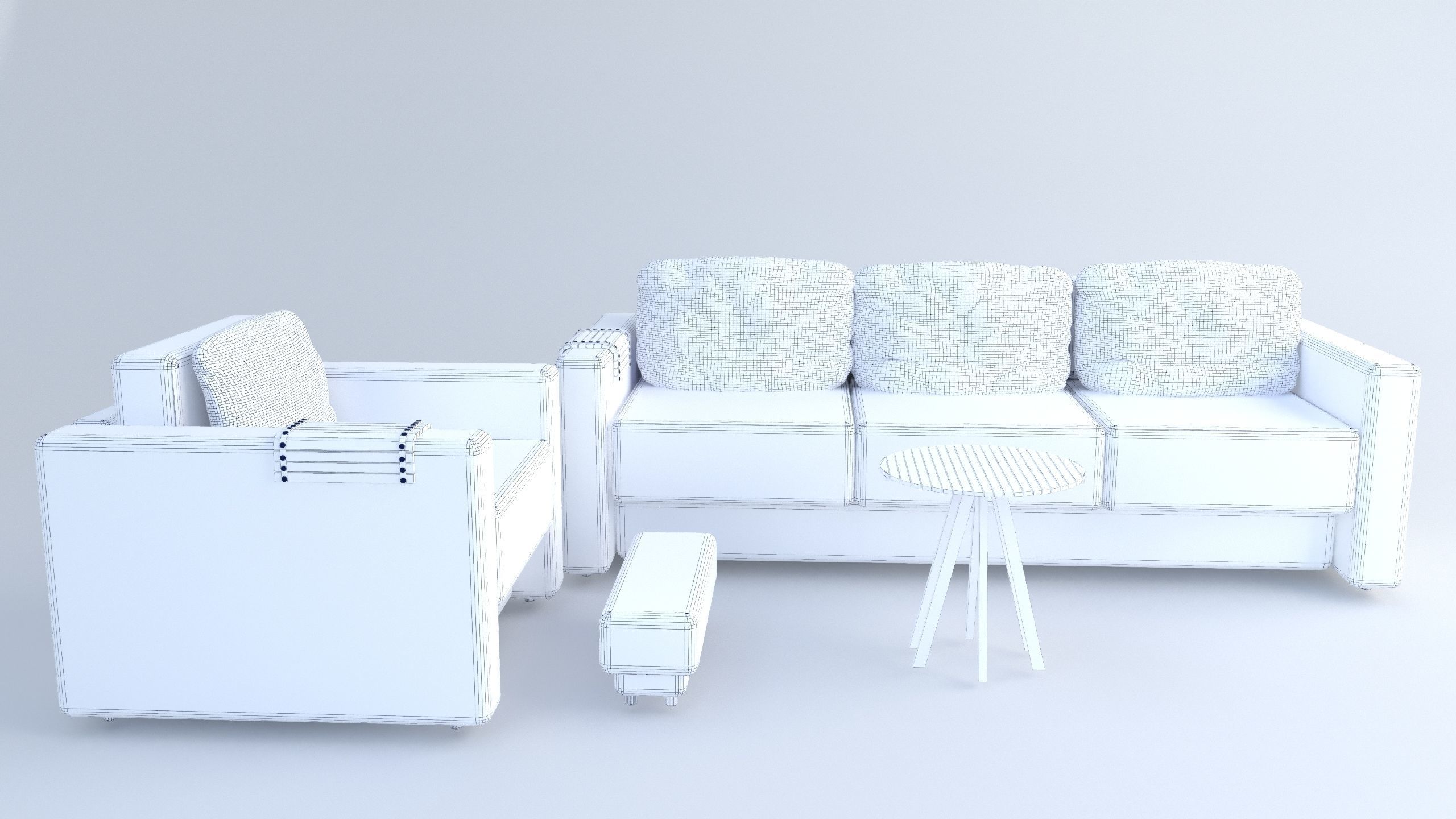 Sofa and armchair 3D model_6