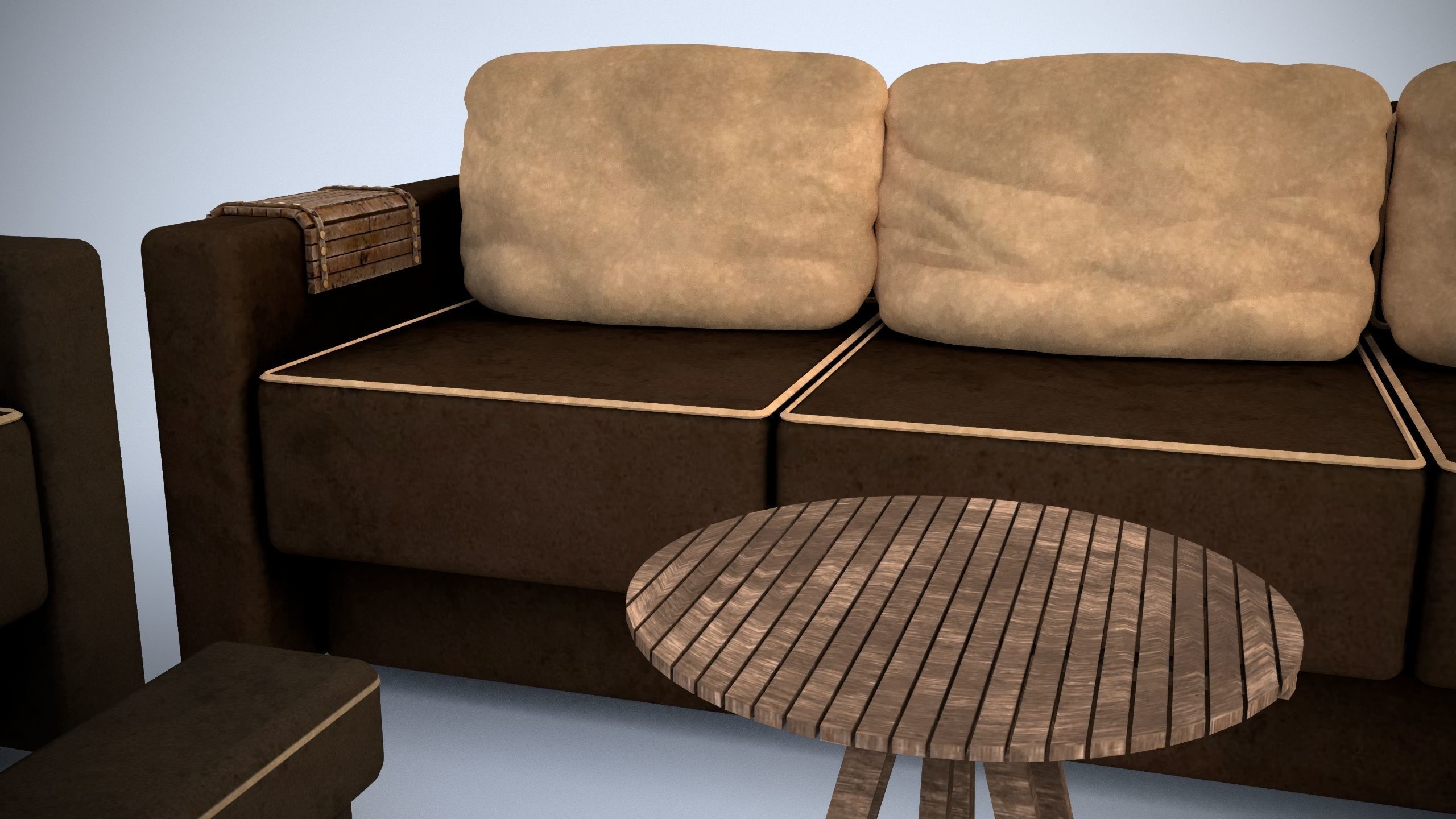 Sofa and armchair 3D model_4