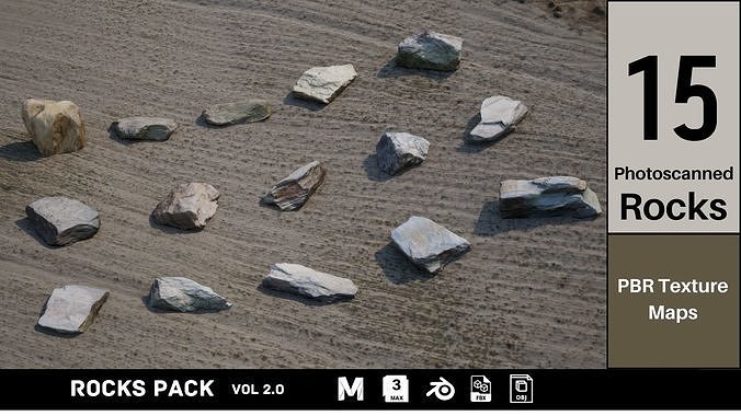 Rocks Pack Photoscanned Low Poly  Low-poly 3D model