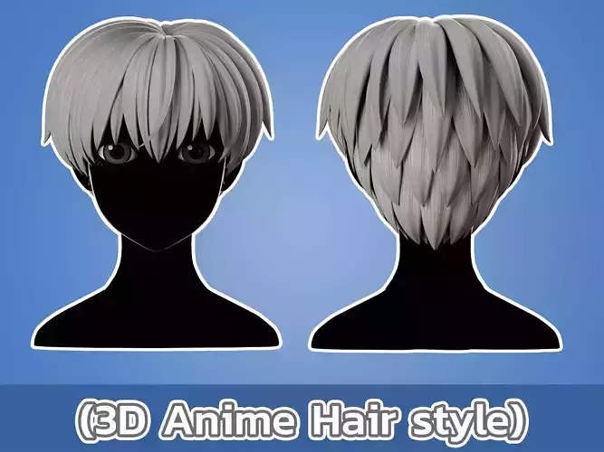 Anime hair style 20 Free low-poly 3D model Anime hair style 20 Free low-poly 3D model