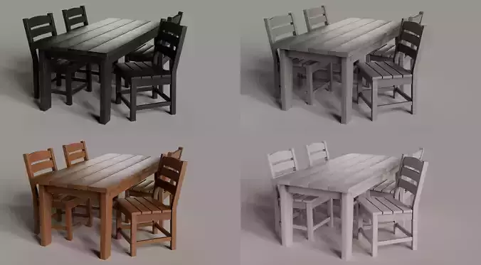 Lakeside Dining Set - Dining Table Chair - 4 COLORS