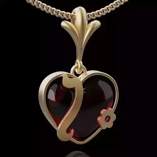 Heart pendant silver gold sterling printable jewelry 3D model