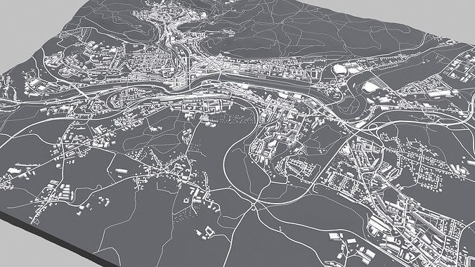 Cityscape Karlovy Vary Czech Republic 3D model 6