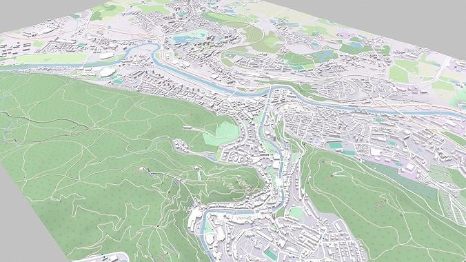 Cityscape Karlovy Vary Czech Republic 3D model 4
