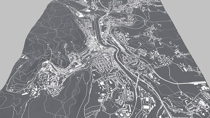 Cityscape Karlovy Vary Czech Republic 3D model 3