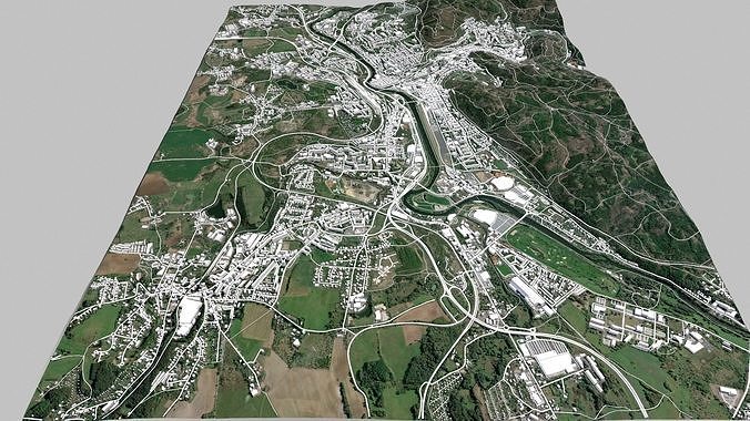 Cityscape Karlovy Vary Czech Republic 3D model 2