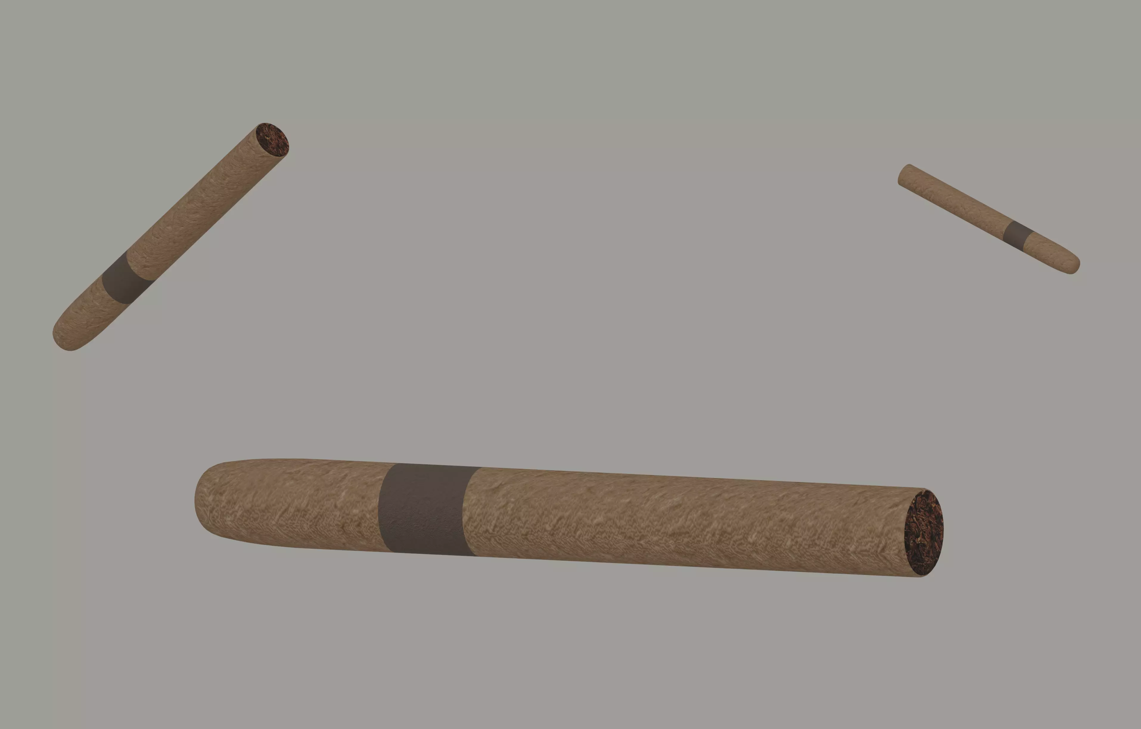 Cigar Low-poly 3D model_0