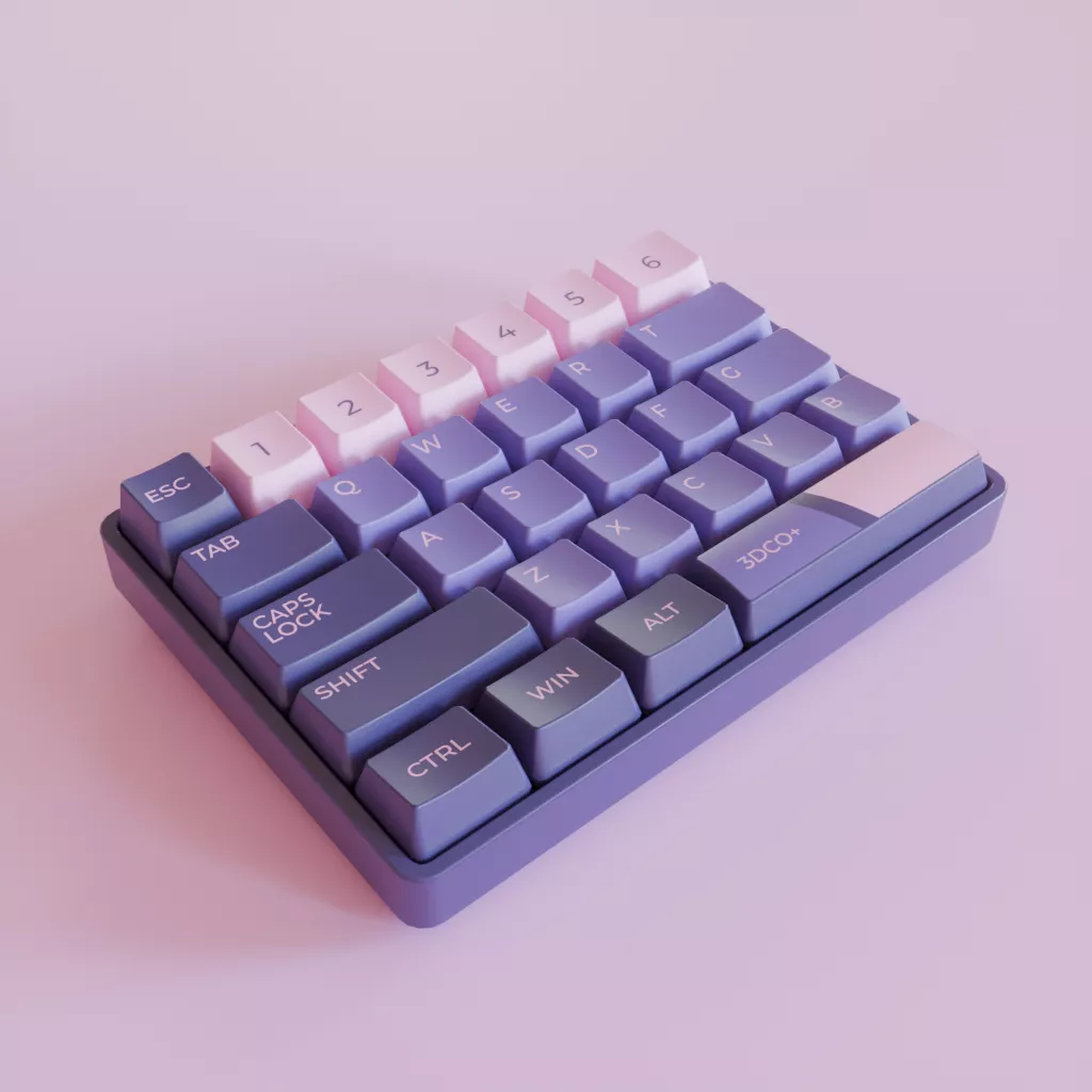 3D Half Keyboard Free low-poly 3D model