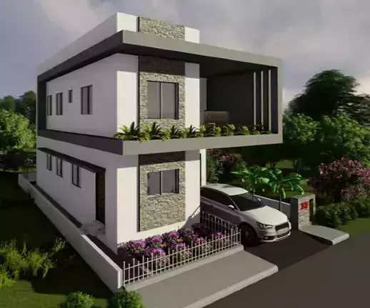 3D Modern House Low-poly 3D model